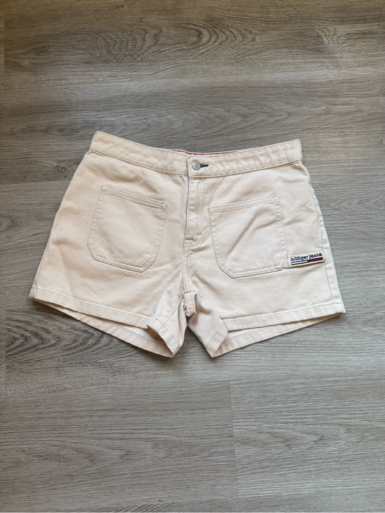 Tommy Hilfiger Pants - Tommy Hilfiger Cream Denim Shorts with Front Patch Pockets